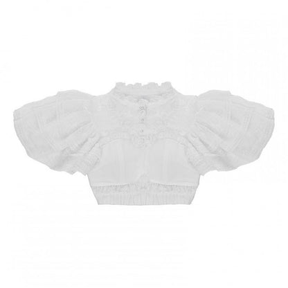 Sheer White Lace Butterfly Blouse - With PUJI