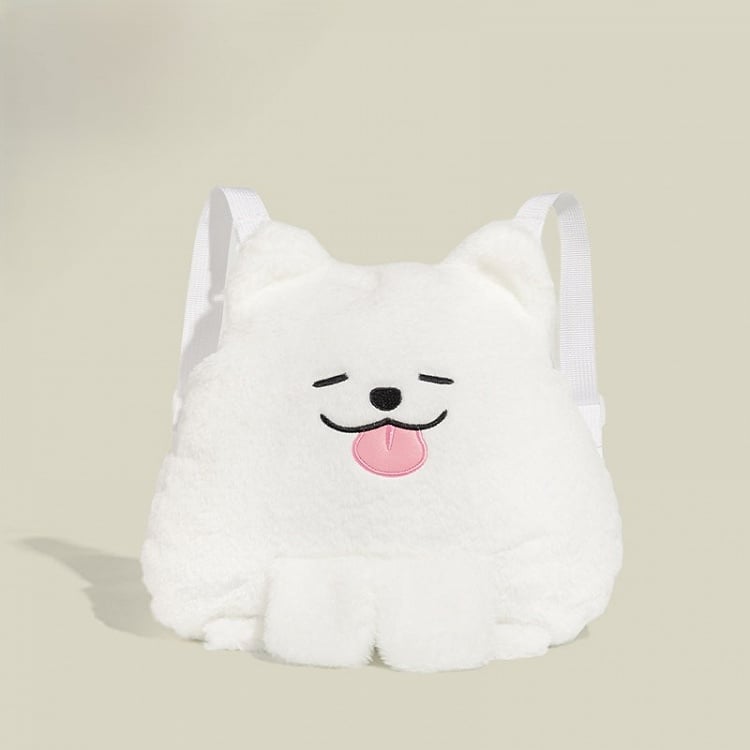 White Plush Backpack Kawaii Dog
