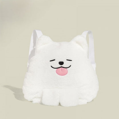 White Plush Backpack Kawaii Dog