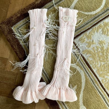 - bead Colors Mid-Calf Warmers with Socks Leg Three and Toe-Loop