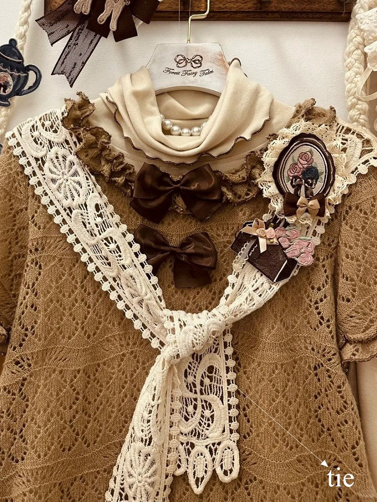 Lace Beige Lolita Tie