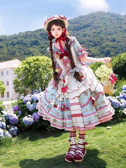 Beige Red Polka Dot Tiered Ruffles Lolita Petticoat - DrunkCoco