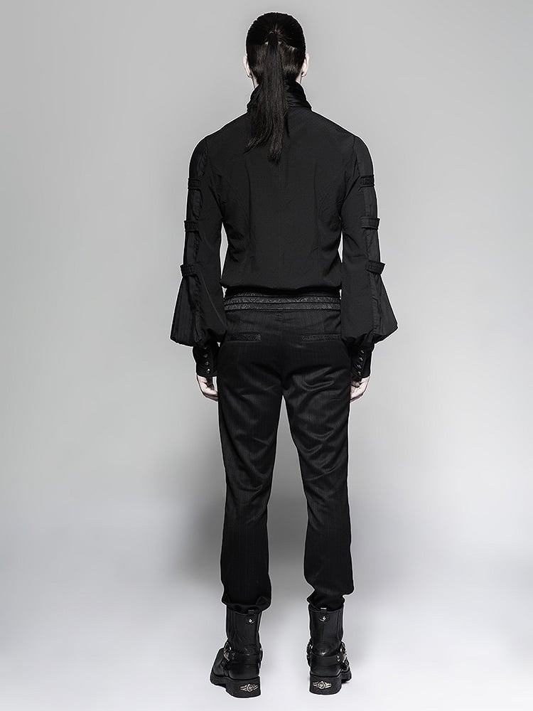with Necktie Gentleman Shirt Black Steampunk