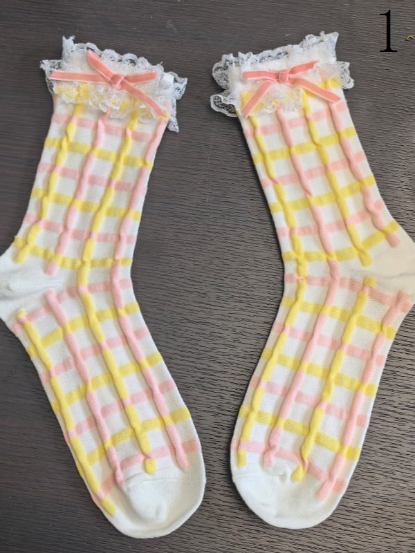 Optionen Cartoon Socken Rüschen Lolita Bündchen Kalb Bunt 9