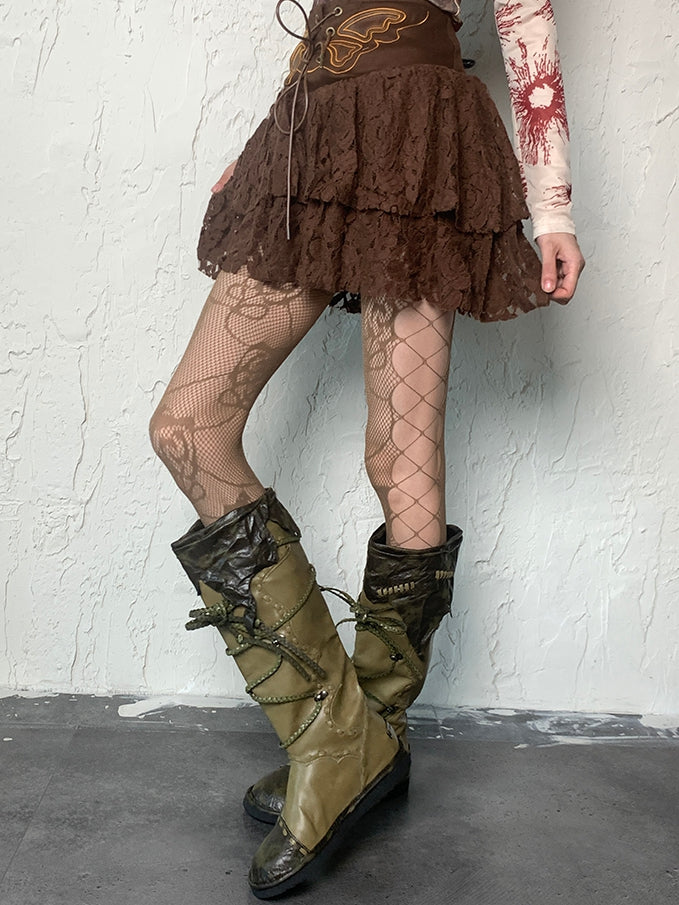 Muster 5 Designoptionen Farbe Punk Cut-out Ödland Blumen