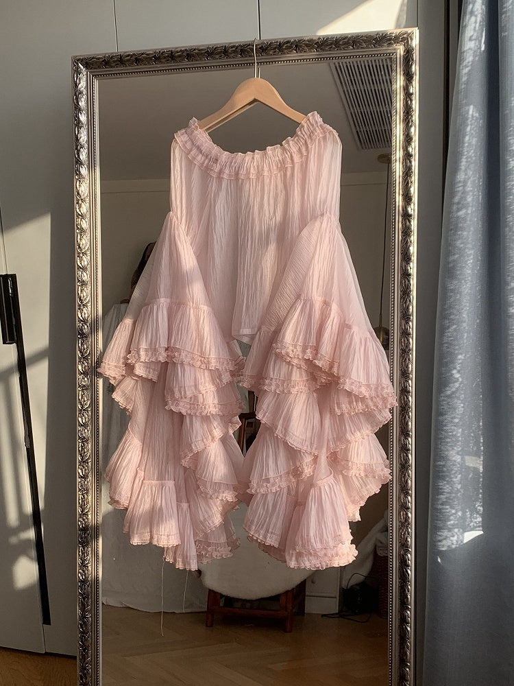7-Color Cascading Ruffle Bell Sleeve Lolita Top - Starry Messenger