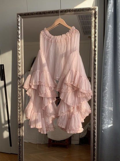 7-Color Cascading Ruffle Bell Sleeve Lolita Top - Starry Messenger