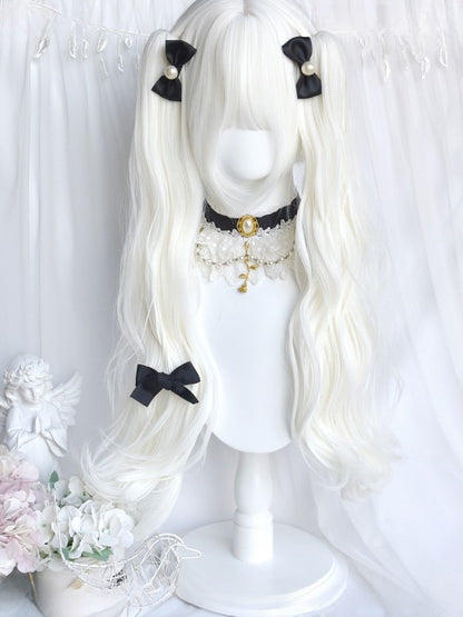 Claw White 62CM Double Length Wavy Ponytail Clips