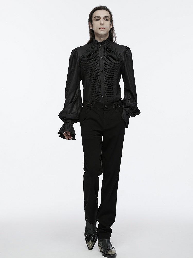 Men's Style Goth Black Shirt Retro Palace