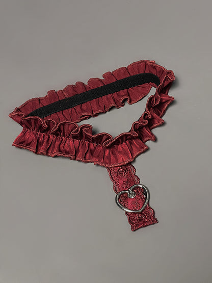 Garter Red White / Black
