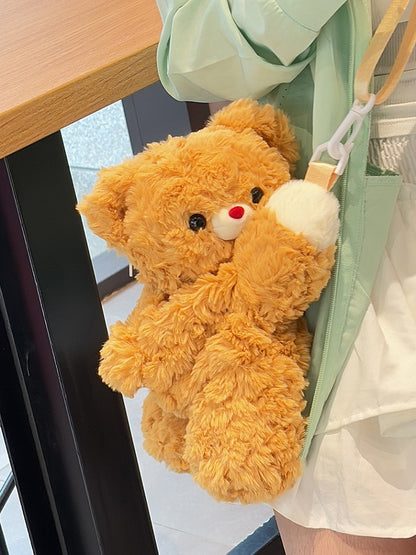 Dunkelgelber Bär Plüsch Rucksack Umhängetasche Klein/Mittel/Groß