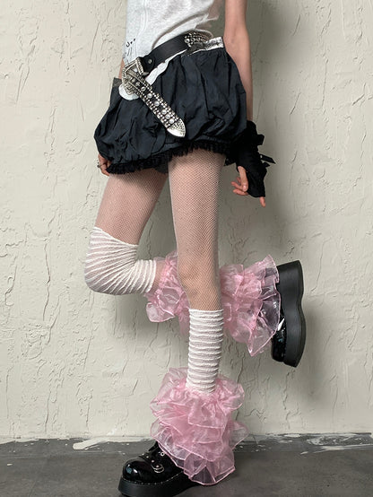 White Rhinestone Tights Y2K Fishnet Decorated Design