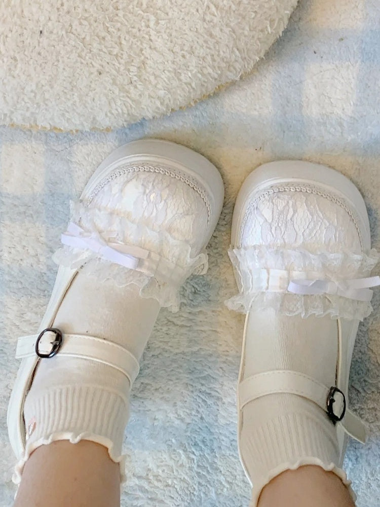 Off-White Lolita Mary Janes - Classic 6cm Low Heel with Bow Accents