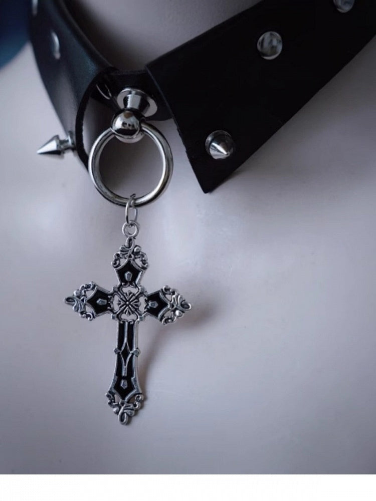 5-Color Cross Pendant Choker - Strange Sugar