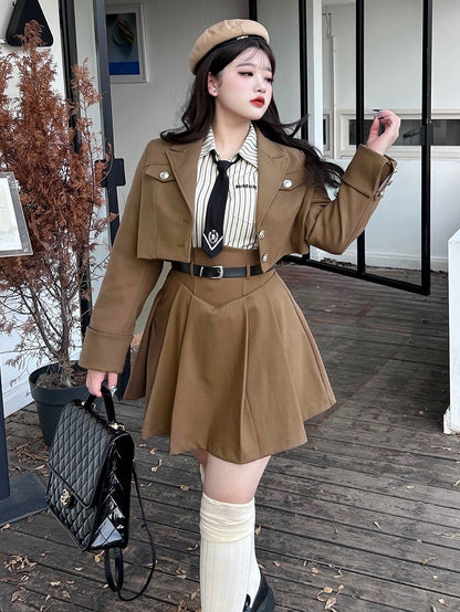 Kaffee - Größe Hosenträger Taille Preppy High Plus Rock Overalls