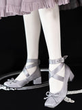 Wickelschuhe Satin Knöchelriemen Grau Elegante Ballettschuhe