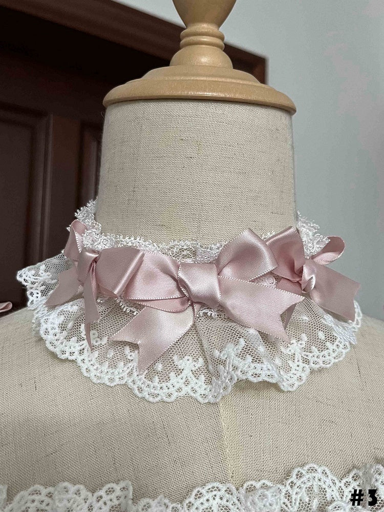 Pink Choker Decorated White Bows