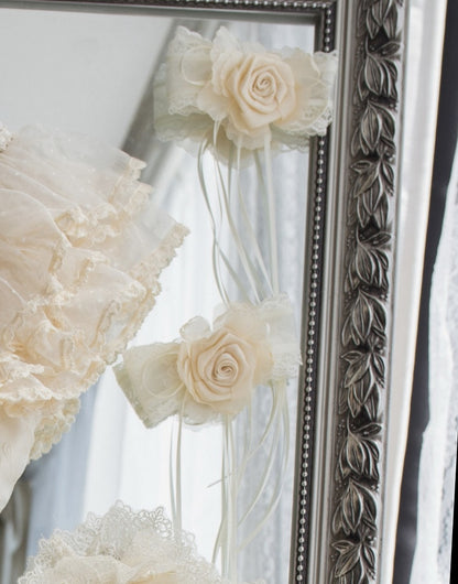 Ivory Hairclip Flower Bowknot