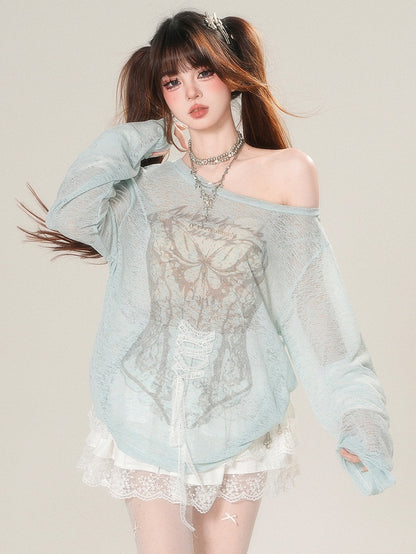 Glamorous Lange Ärmel zum Schnüren Top Detail Sonnengrün/Beige Schutz