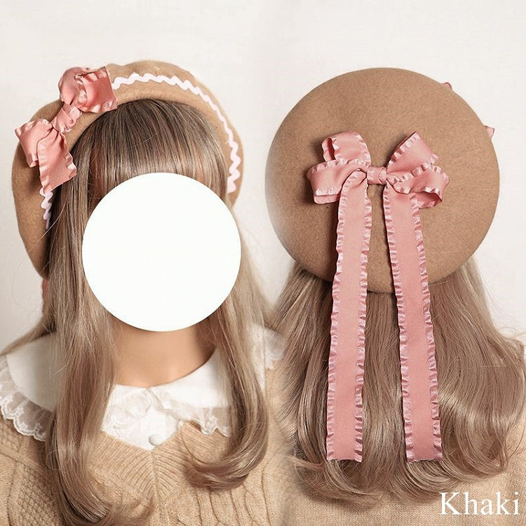 – Color Embellished Bows 12 Beret Options Ruffled