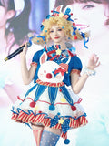 Lolita und Zirkus Pastell Clown Mieder Overalls Rotes Kleid Blau Dunkel Clowncore Bunny Fleece Süß
