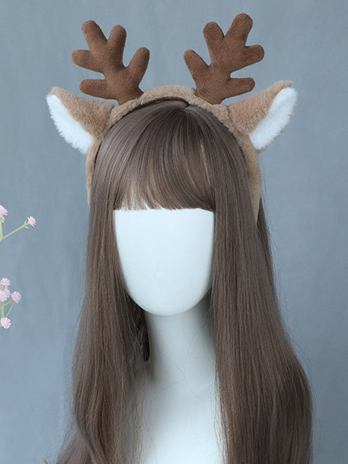 Plush Themed KC Lolita Brown / Cute White Ear Deer Christmas
