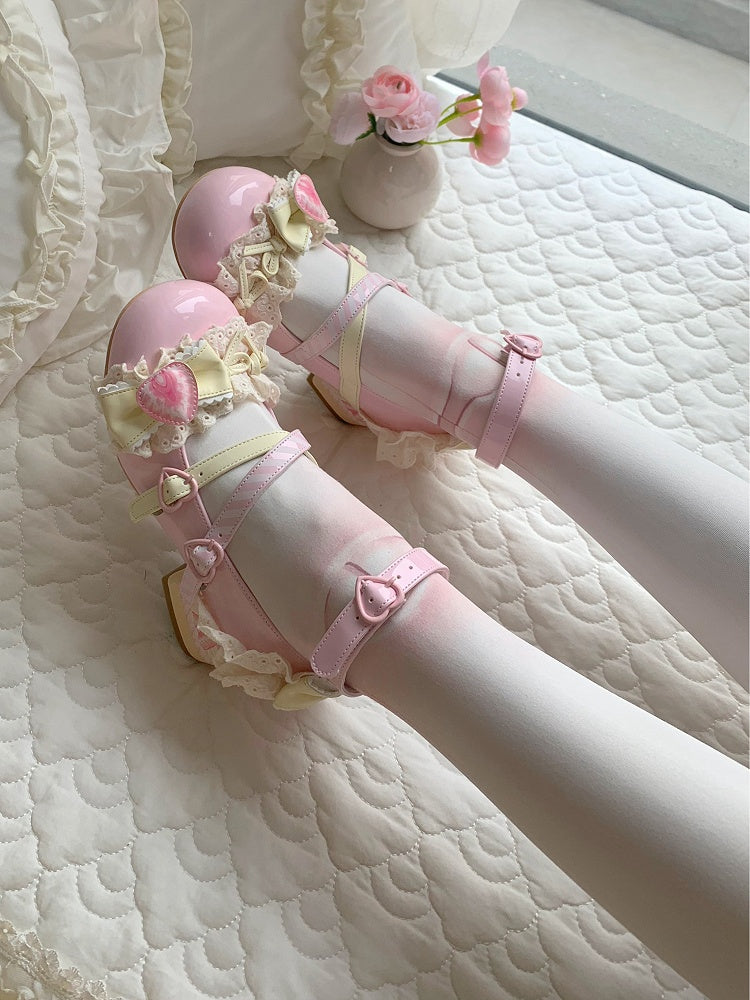 Shoes Cake Strawberry Lolita Mary Jane Pink Cheese Sweet