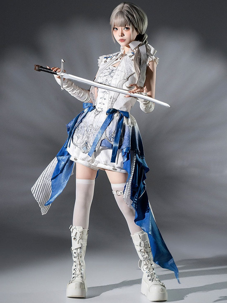 Elegantes Ouji Fashion Dreiteiliges Ensemble: Kleid