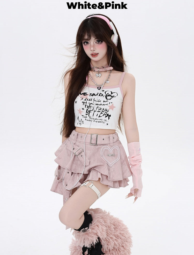 Print Top Colors Graffiti Cropped Cami 5