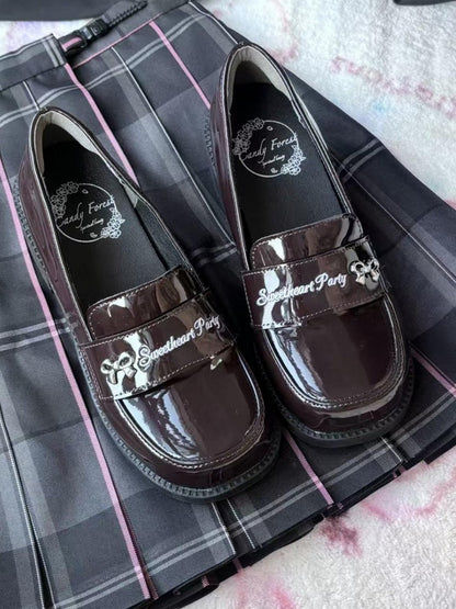 4.5cm Brown Accents with Heeled Preppy Loafers Letter Style