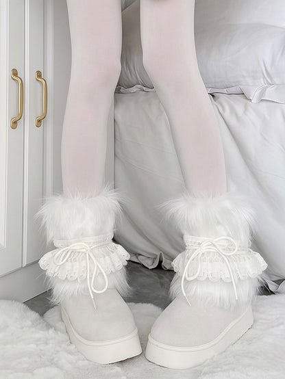 Warmers Strap Plush Leg Ruffled Design 6 Colors
