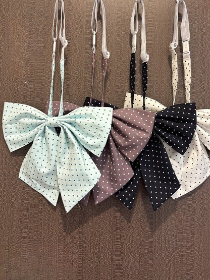 ダークリボン柄 ブルー/パープル/グリーン/ホワイト/レッド タイ ドット