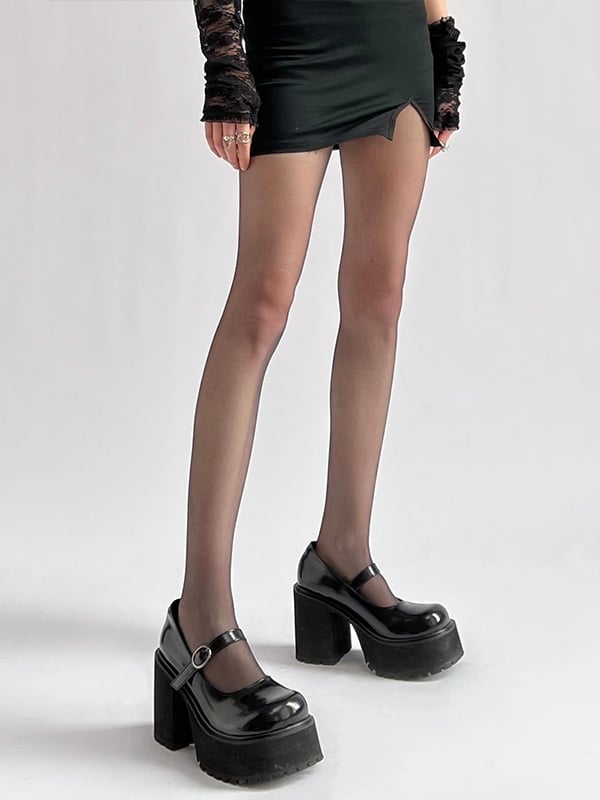 Tights Light Sheer Black/Nude/Black