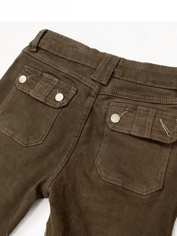 Star Flare mit Millard Fashion Print Braune Silhouette Jeans