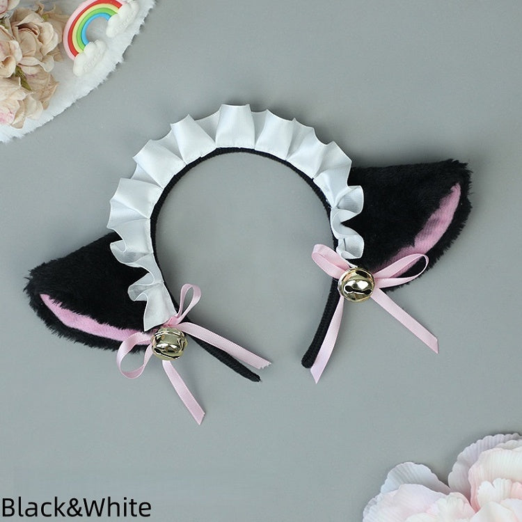 Decorations KC Plush Bell Lolita Bow Kitty Ear and Theme 3 Maid with Colors