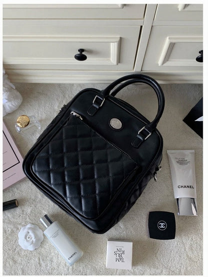 Black Diamond Pattern Shoulder Bag - Lalacita