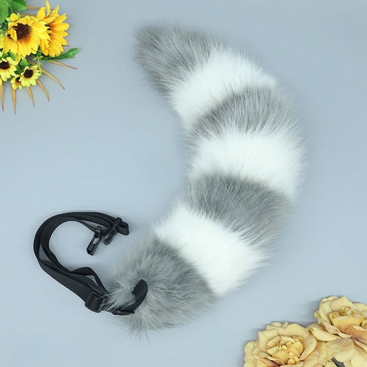 Plush Lolita Colors Striped Fox Cute Tail 8