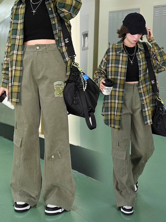 Zootopia Green Vintage Straight-Leg Cargo Pants