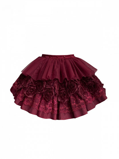 Roses Design Red Lolita Skirt Gothic