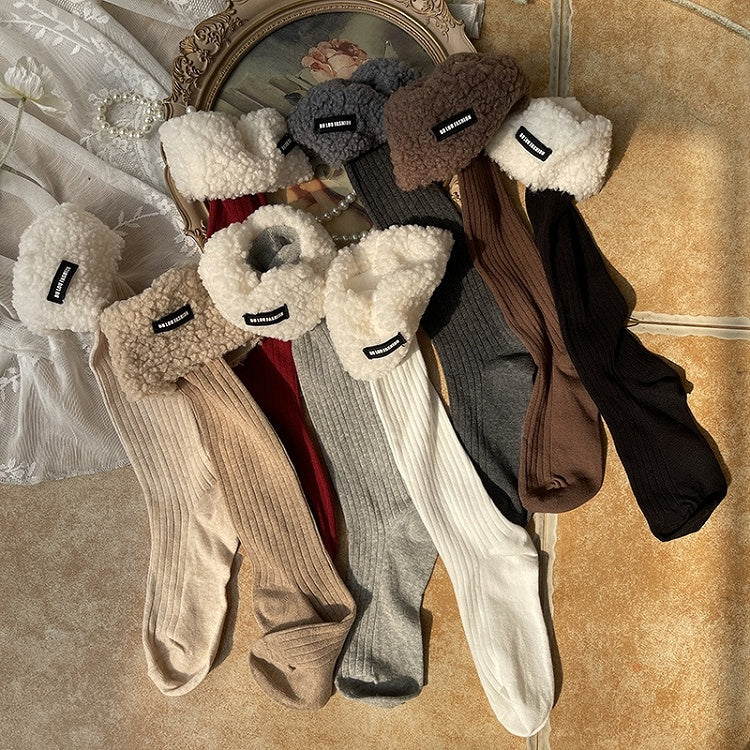 Sweet Plush Cuff Underknee Socks