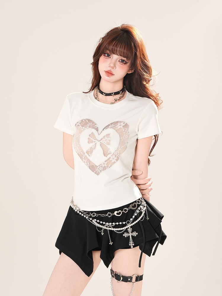 ブラック ドローストリング ウエスト ハンカチヘム ミニスカート