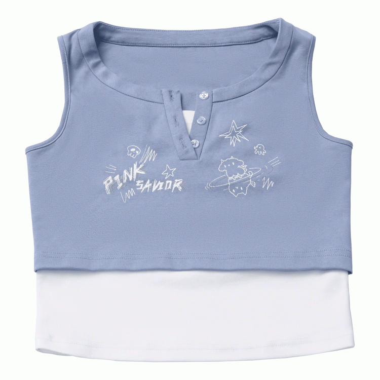 Top in Graffitiblau/Dunkelblau