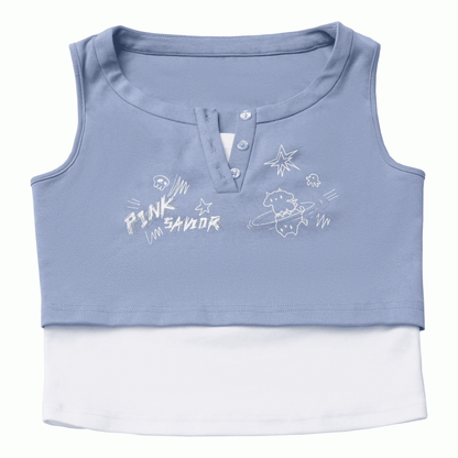 Top in Graffitiblau/Dunkelblau