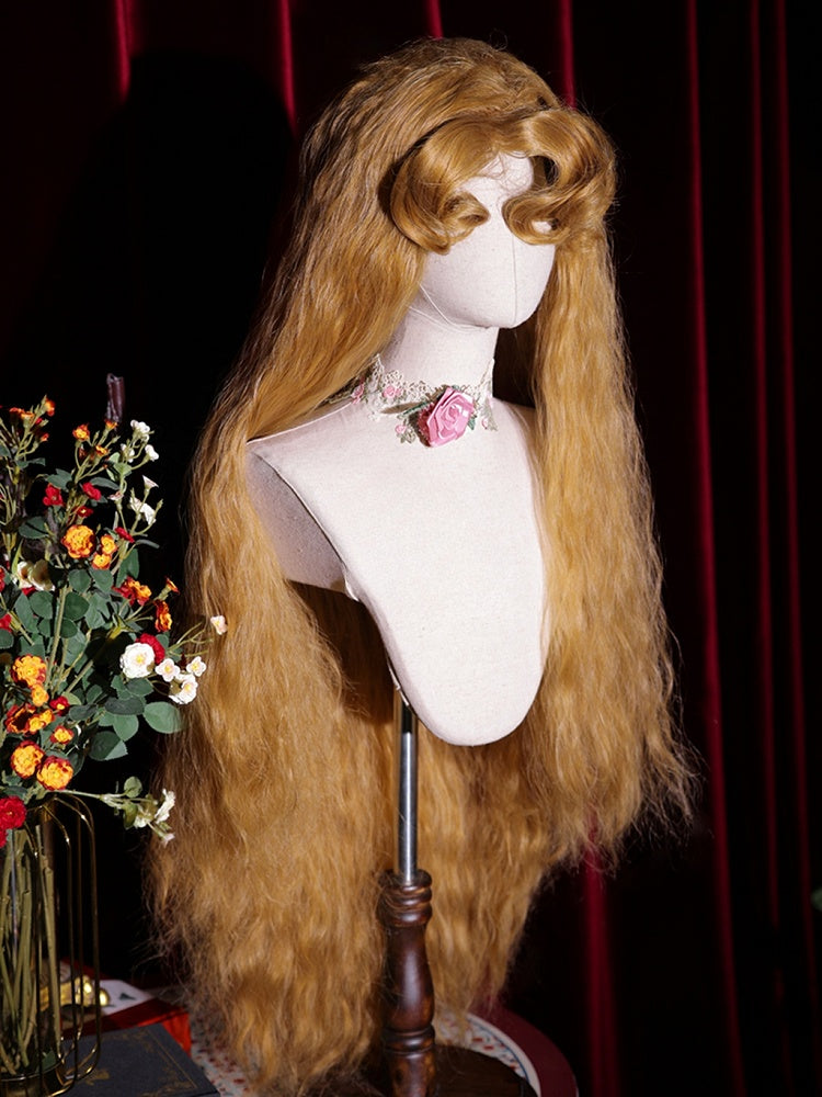 テイルズ ラプンツェル風 ブロンド姫 ロリータ ロング カーリー 合成ウィッグ