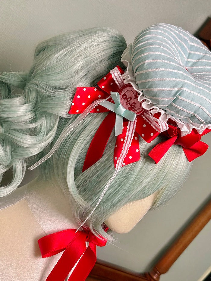 Lolita Green and Sweet Chef Red Mini Hat