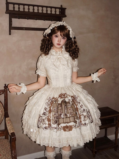 Beige Lace Trim Sweet Lolita Wrist Cuffs - NnSTAR