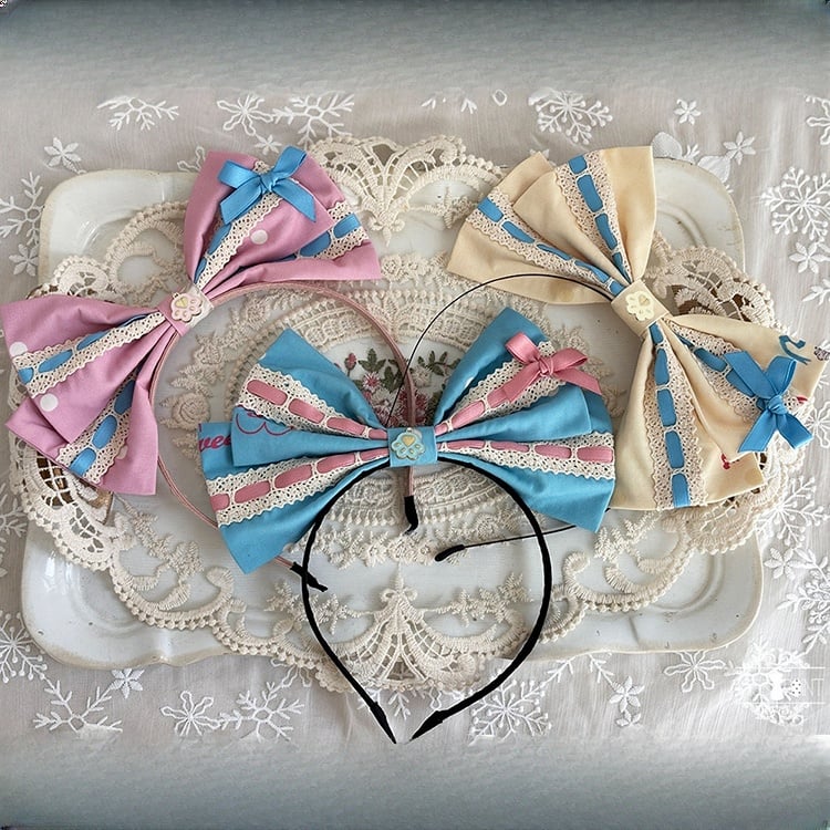 Blue Yellow Pink Bowknot / KC