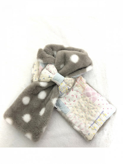 Quilted Floral Polka Dot Scarf with Patchwork Design - freetrader