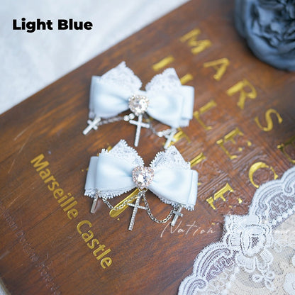 5ハートラインストーンレーストリムジライケイボウヘアクリップチェーンカラークロス