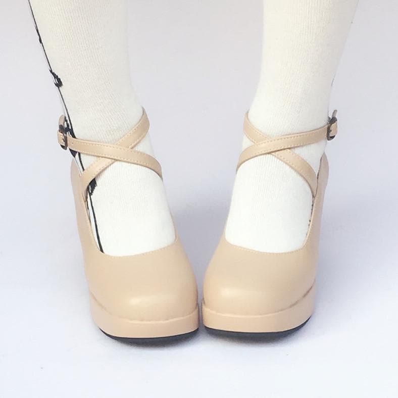 SP168137 Elegant Made High Beige Heels Custom Shoes